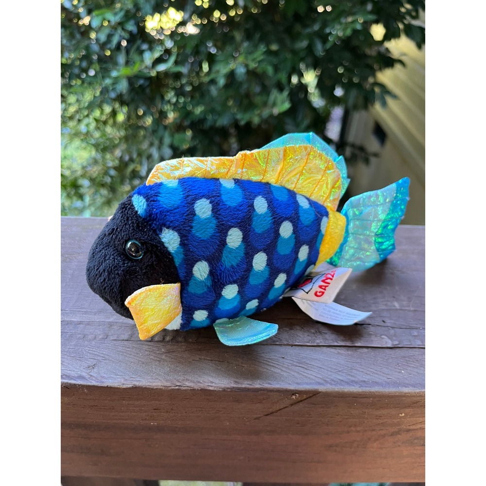 Ganz Webkinz Lil Kinz Blue Triggerfish Plush Stuffed Animal HS526 NO CODE